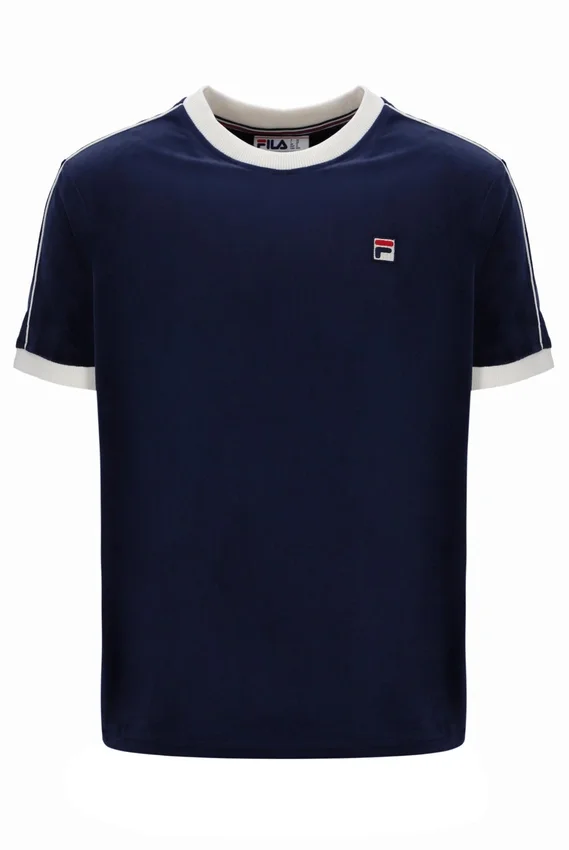 Fila Navy Basilio Velours-T-Shirt