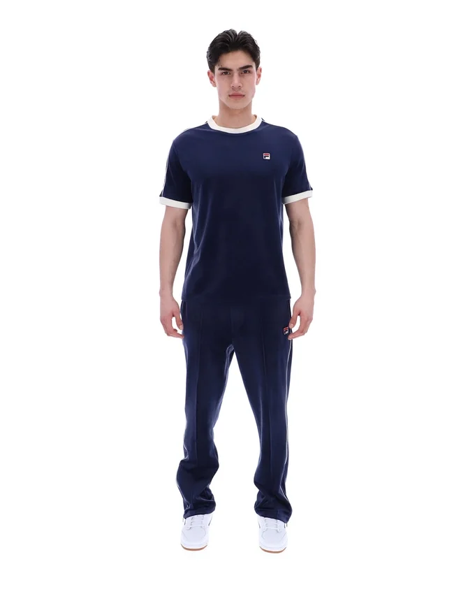 Fila Navy Basilio Velours-T-Shirt