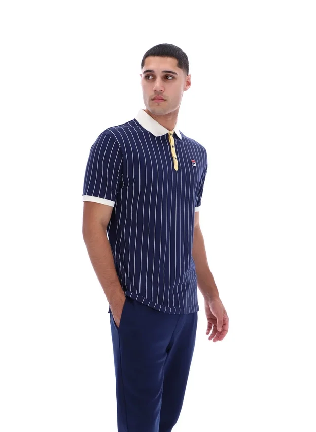 Fila Navy BB1 Classic Vintage Striped Polo