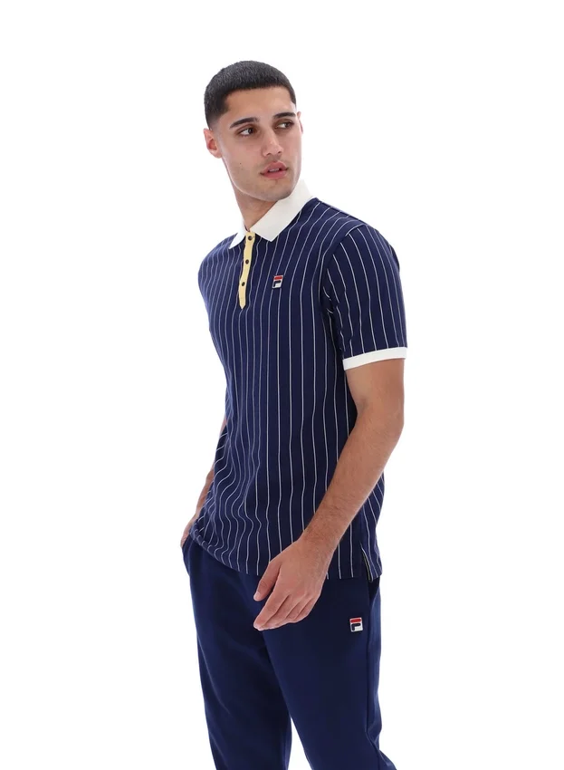 Fila Navy BB1 Classic Vintage Striped Polo