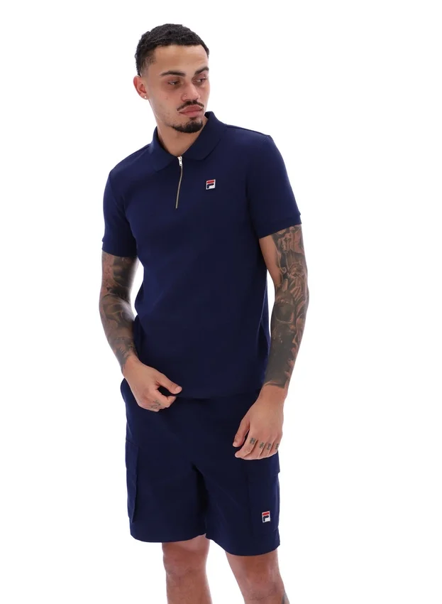 Fila Navy Benjamin Micro-Waffel-Polo