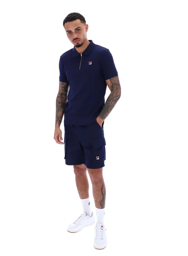 Fila Navy Benjamin Micro-Waffel-Polo