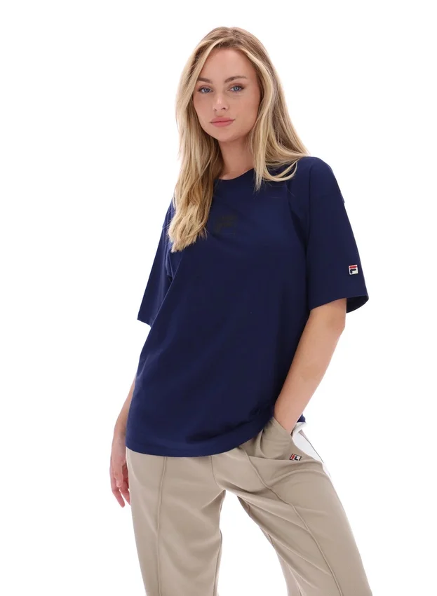 Fila Navy Cinzia T-Shirt im Boyfriend-Stil