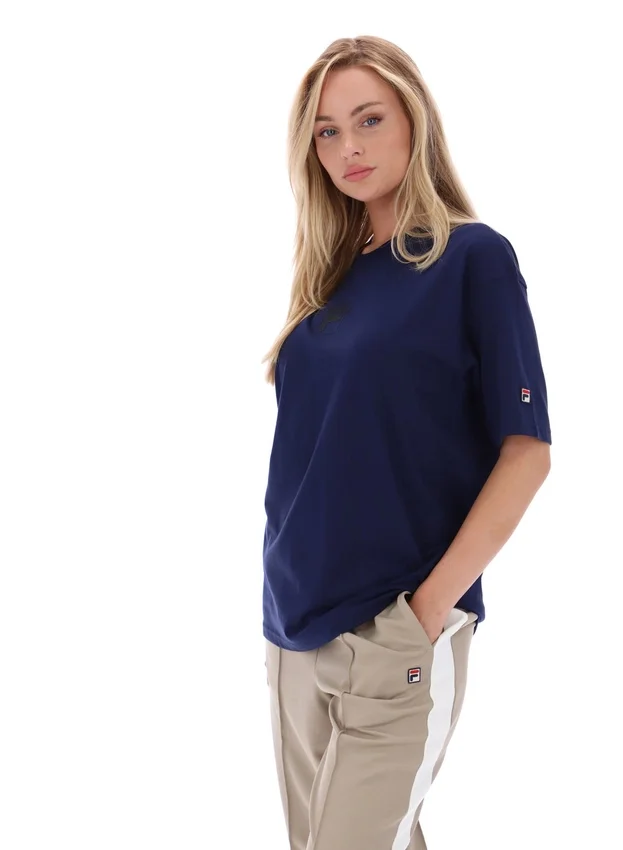 Fila Navy Cinzia T-Shirt im Boyfriend-Stil