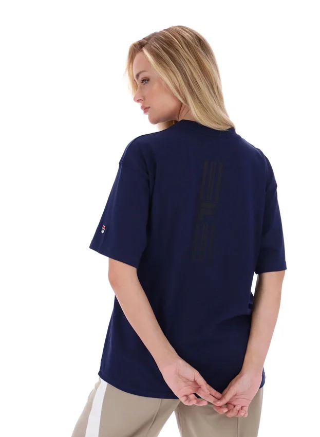Fila Navy Cinzia T-Shirt im Boyfriend-Stil