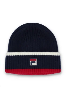 Fila Navy Ciro gerippte Mütze mit Umschlag