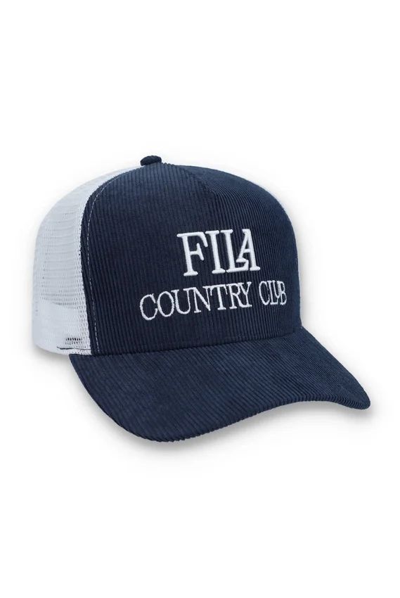 Fila Navy Cody Cord-Kappe mit Mesh-Rückseite und gesticktem Motiv