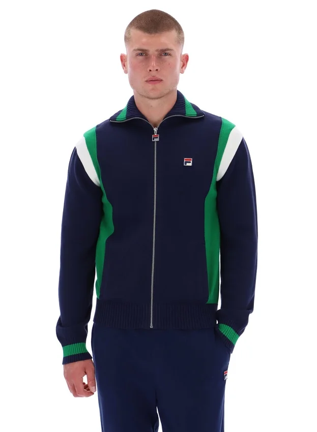 Fila Navy Cortez Colourblock-Strick-Trainingsjacke