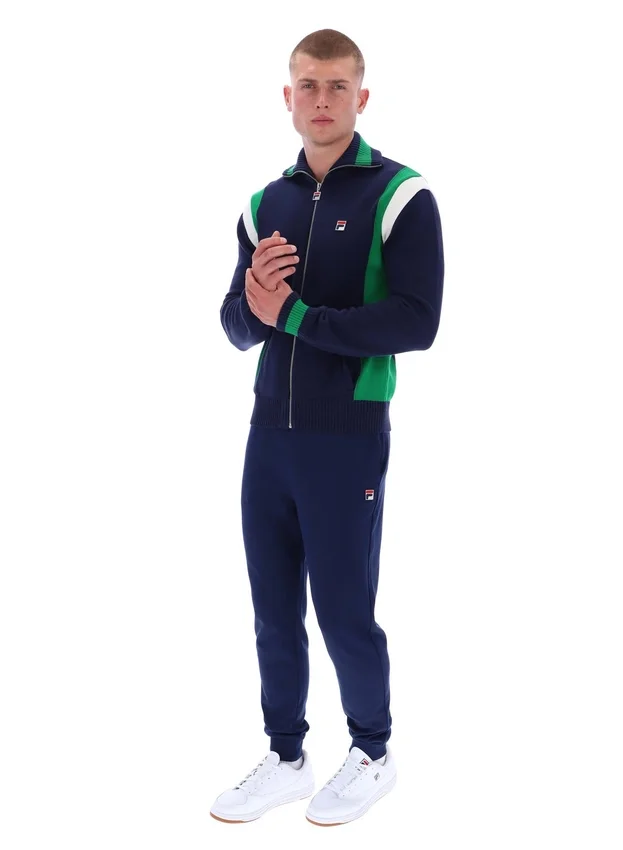 Fila Navy Cortez Colourblock-Strick-Trainingsjacke