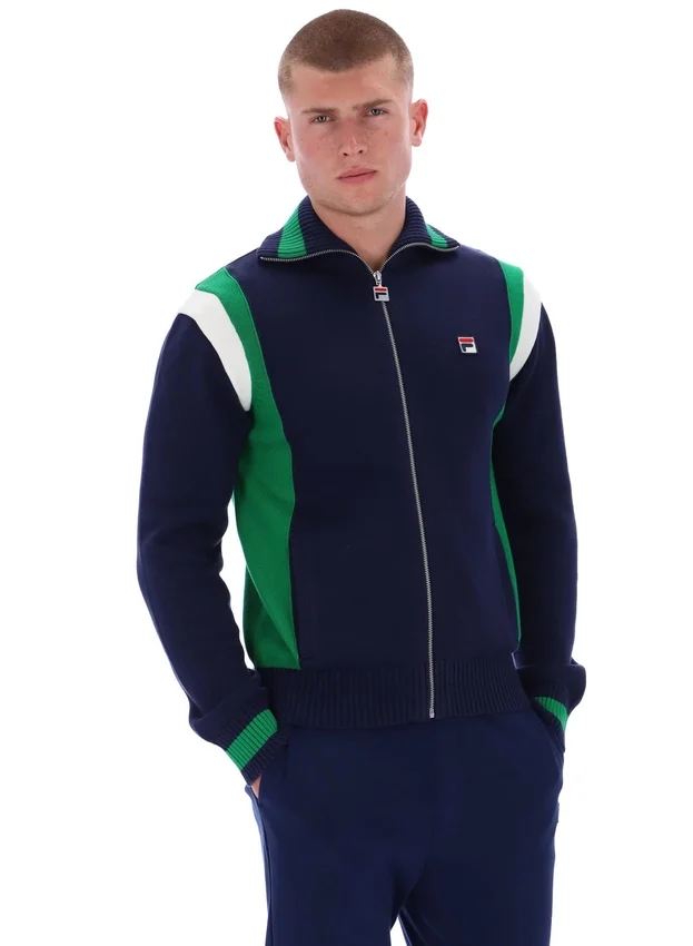 Fila Navy Cortez Colourblock-Strick-Trainingsjacke