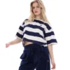 Fila Navy Genoa Boxy Cropped T-Shirt