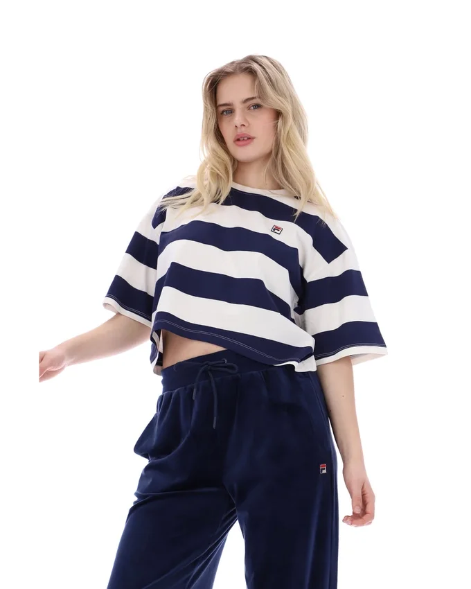 Fila Navy Genoa Boxy Cropped T-Shirt