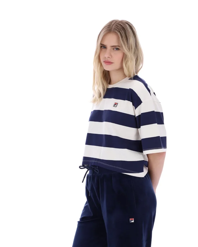 Fila Navy Genoa Boxy Cropped T-Shirt
