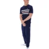 Fila Navy Gerardo Mesh-Streifen-Strick-T-Shirt