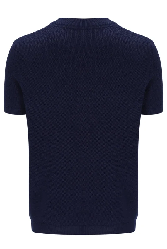 Fila Navy Gerardo Mesh-Streifen-Strick-T-Shirt