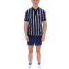 Fila Navy Giorgio Polo aus Häkel-Patchwork-Strick