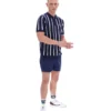 Fila Navy Giorgio Polo aus Häkel-Patchwork-Strick