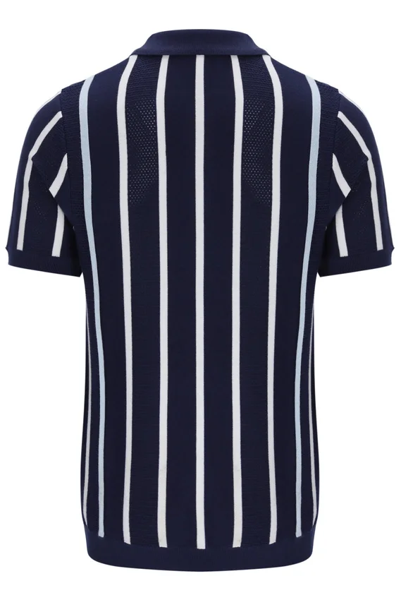 Fila Navy Giorgio Polo aus Häkel-Patchwork-Strick