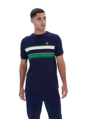 Fila Navy Iggy Streifen-T-Shirt