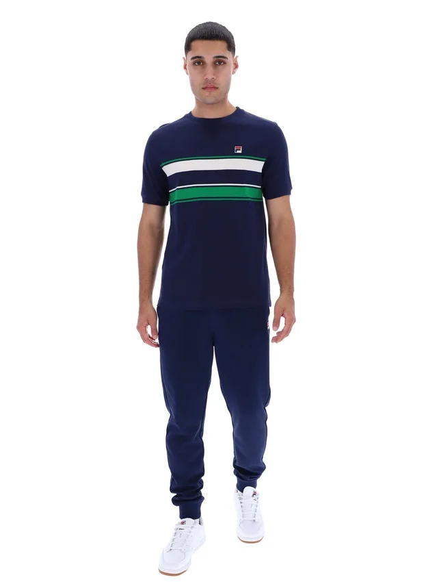 Fila Navy Iggy Streifen-T-Shirt