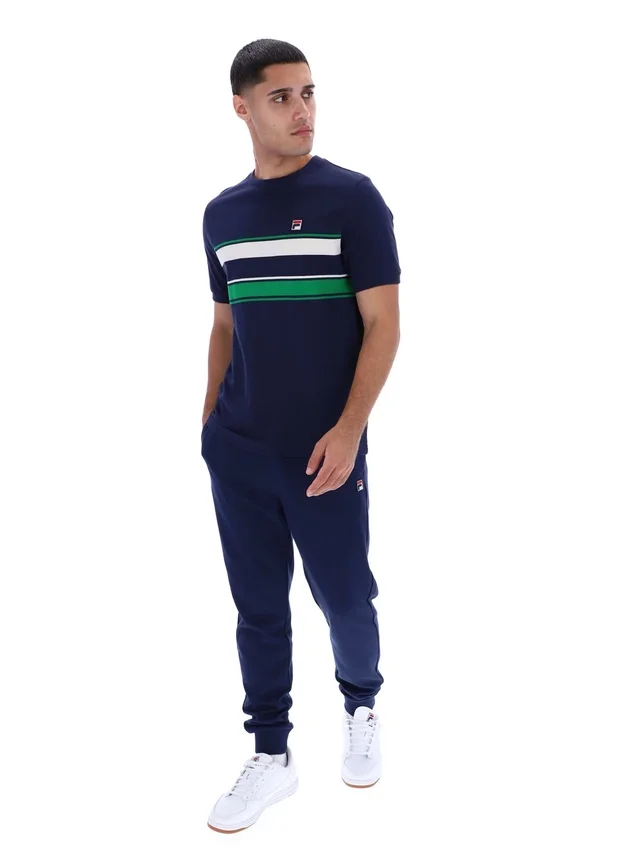 Fila Navy Iggy Streifen-T-Shirt
