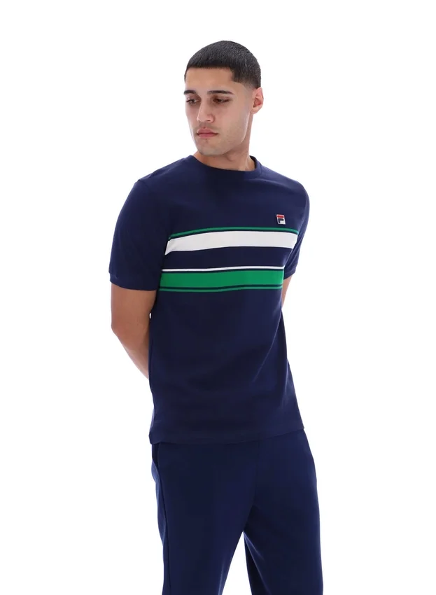 Fila Navy Iggy Streifen-T-Shirt