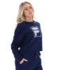 Fila Navy Jorie Sweatshirt mit weitem Rundhalsausschnitt