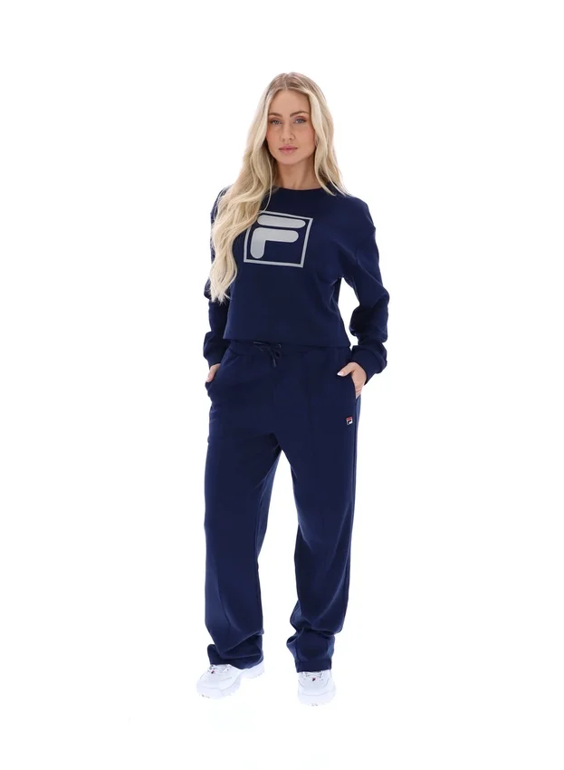 Fila Navy Jorie Sweatshirt mit weitem Rundhalsausschnitt
