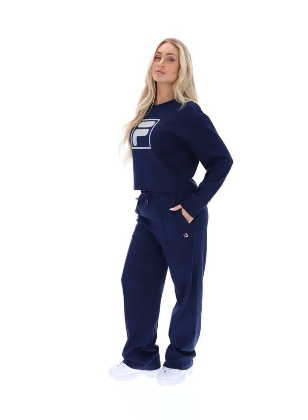 Fila Navy Jorie Sweatshirt mit weitem Rundhalsausschnitt