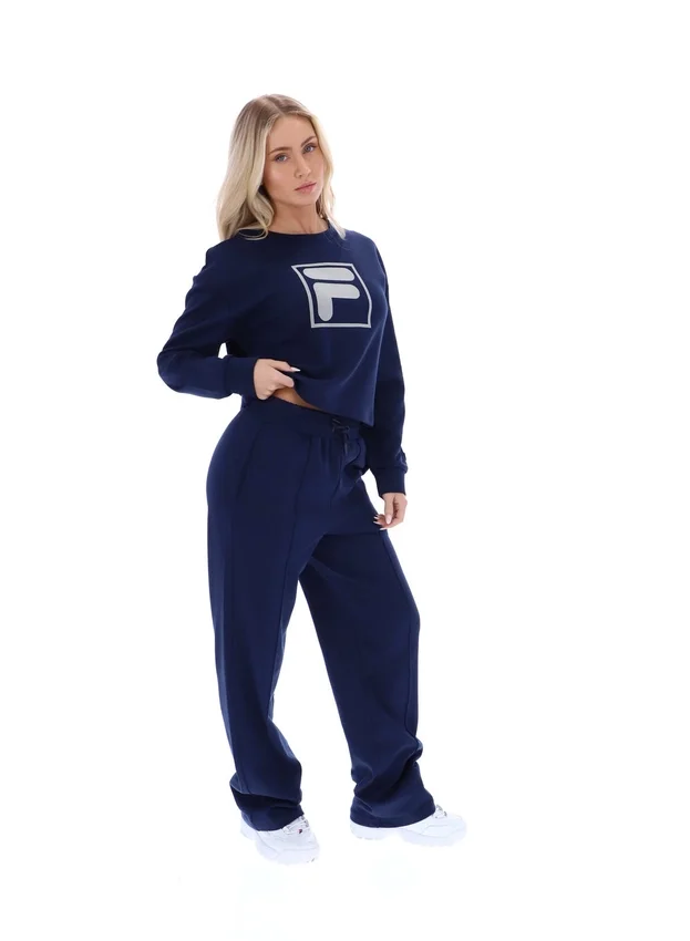 Fila Navy Jorie Sweatshirt mit weitem Rundhalsausschnitt