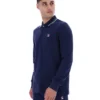 Fila Navy Monte Langarm-Polo mit kontrastfarbenem Kragen