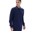 Fila Navy Monte Langarm-Polo mit kontrastfarbenem Kragen