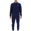 Fila Navy Monte Langarm-Polo mit kontrastfarbenem Kragen