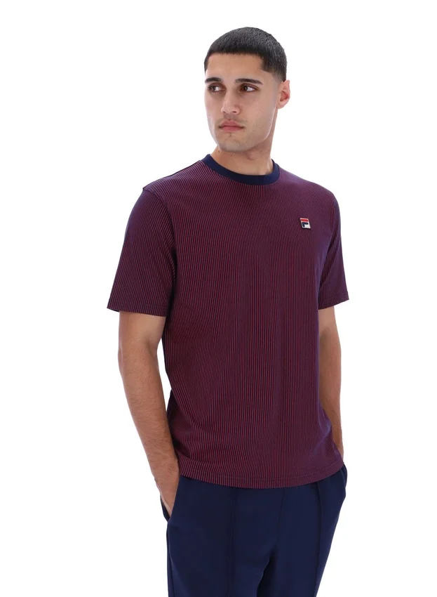Fila Navy Nilo T-Shirt mit Nilo-Print und Nadelstreifen