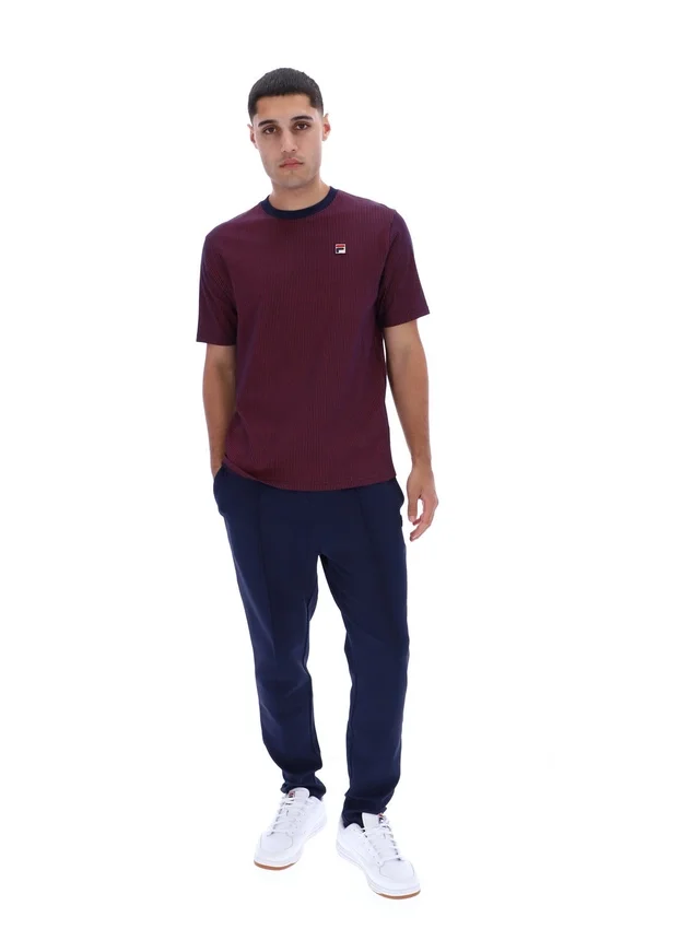 Fila Navy Nilo T-Shirt mit Nilo-Print und Nadelstreifen