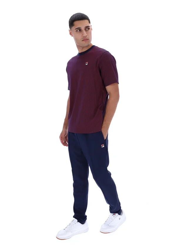Fila Navy Nilo T-Shirt mit Nilo-Print und Nadelstreifen
