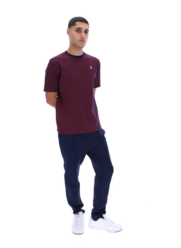 Fila Navy Nilo T-Shirt mit Nilo-Print und Nadelstreifen