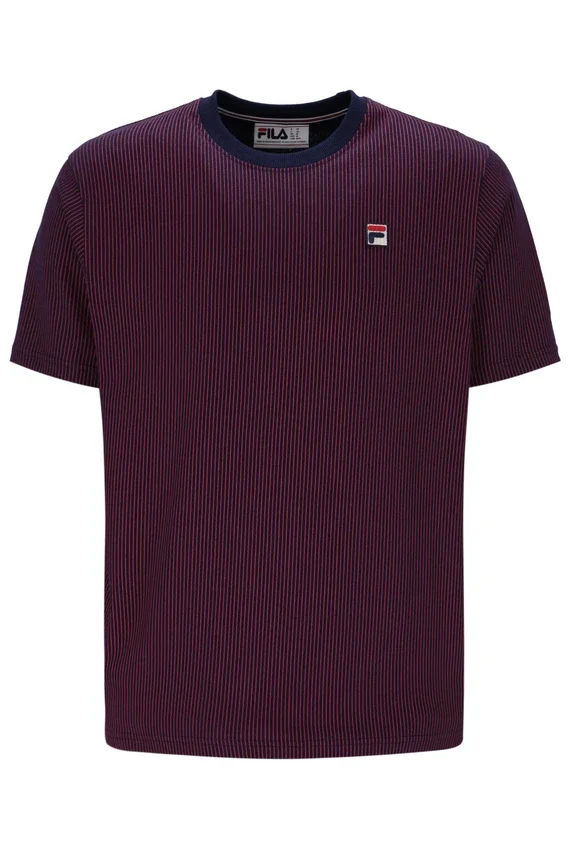 Fila Navy Nilo T-Shirt mit Nilo-Print und Nadelstreifen