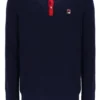 Fila Navy Nowell Langarm-Polo aus Waffelpiqué