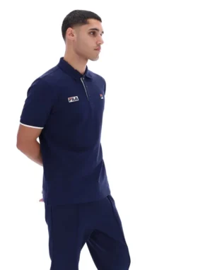 Fila Navy Pablo Polohemd mit drei Knöpfen und gerippten Bündchen
