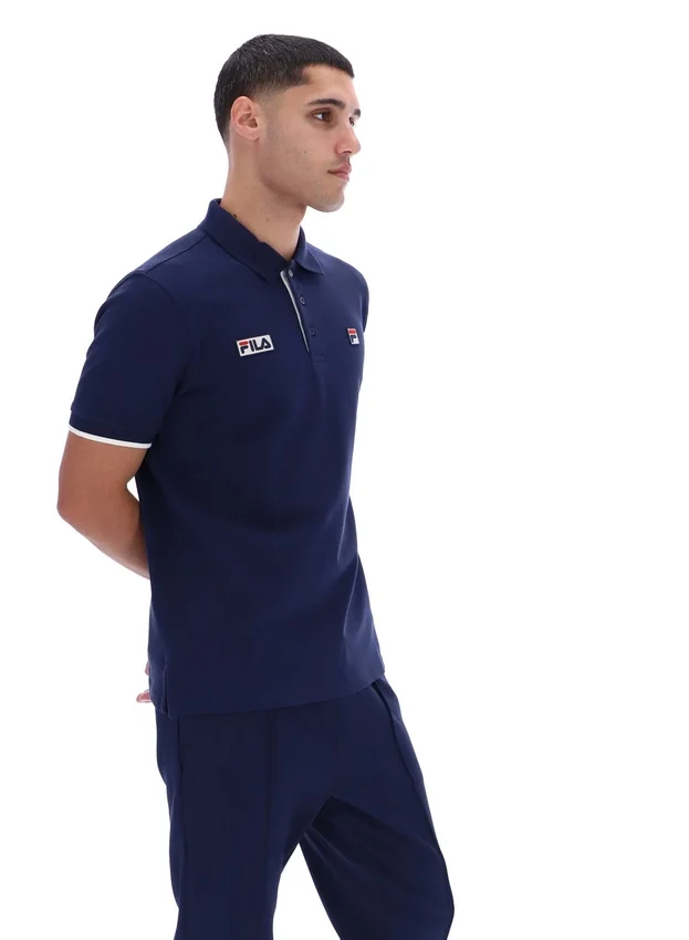 Fila Navy Pablo Polohemd mit drei Knöpfen und gerippten Bündchen