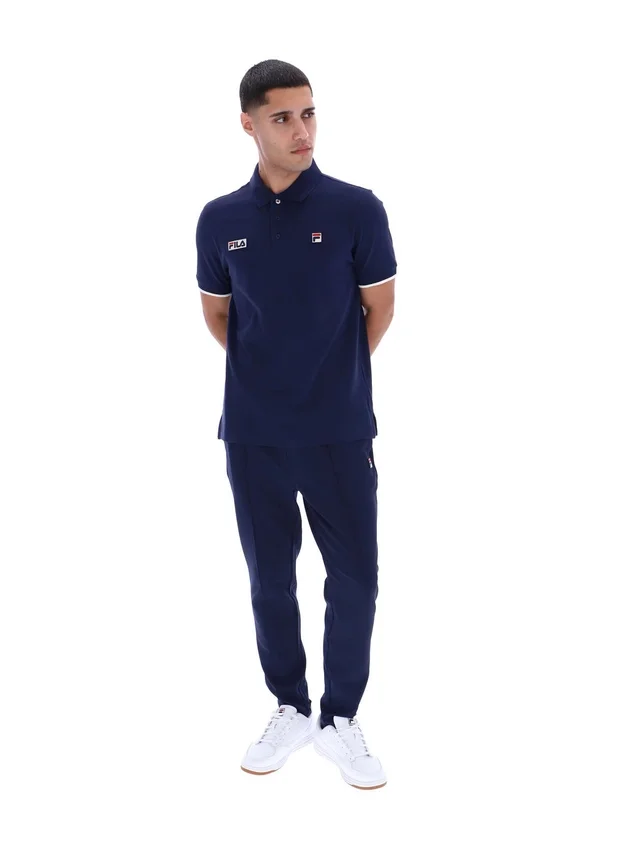 Fila Navy Pablo Polohemd mit drei Knöpfen und gerippten Bündchen