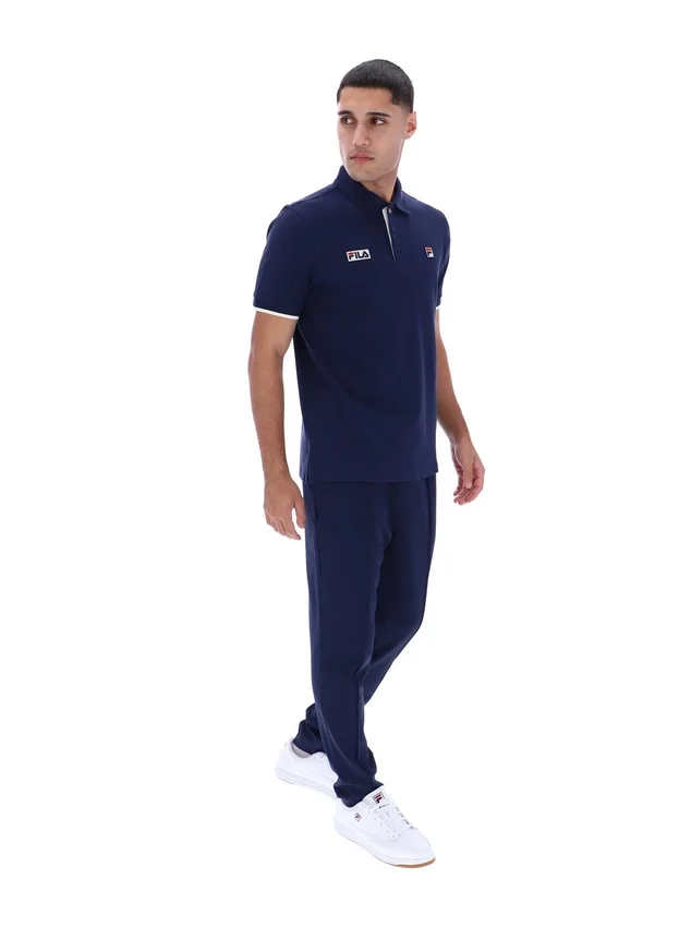 Fila Navy Pablo Polohemd mit drei Knöpfen und gerippten Bündchen