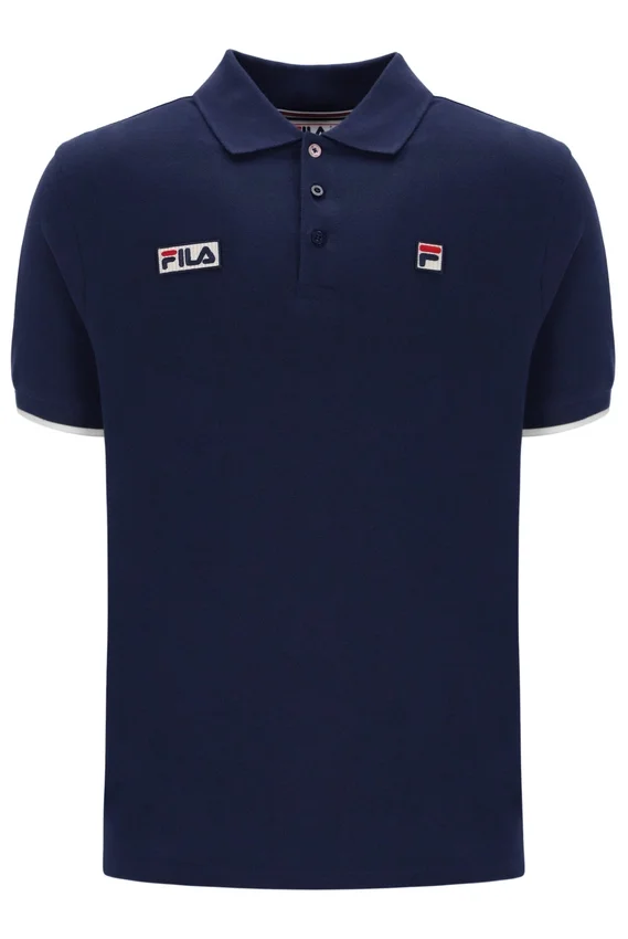 Fila Navy Pablo Polohemd mit drei Knöpfen und gerippten Bündchen