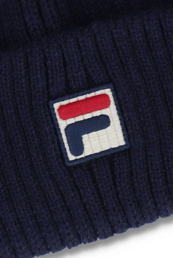 Fila Navy Ricco gerippte Watchman-Mütze mit Umschlag