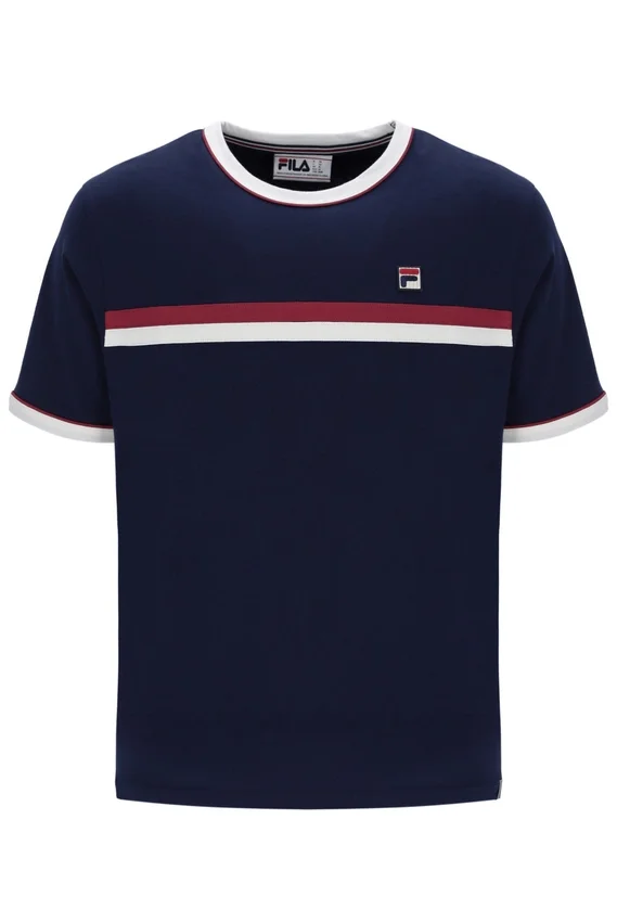 Fila Navy Rosario T-Shirt mit Frottee-Streifen