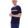 Fila Navy Rosario T-Shirt mit Frottee-Streifen