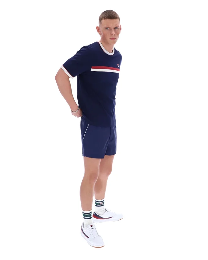 Fila Navy Rosario T-Shirt mit Frottee-Streifen