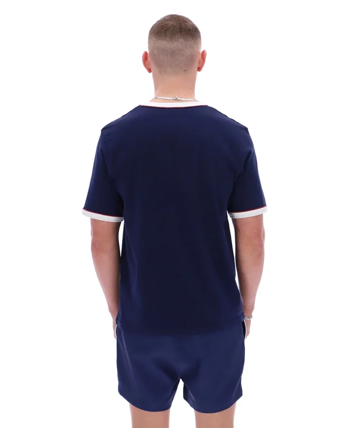Fila Navy Rosario T-Shirt mit Frottee-Streifen