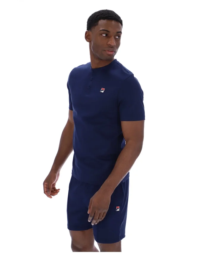 Fila Navy Valentino Essential T-Shirt mit Kragen